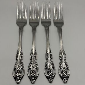 Oneida Pembrooke Renoir Set of 4 Salad Forks SSS Stainless Flatware